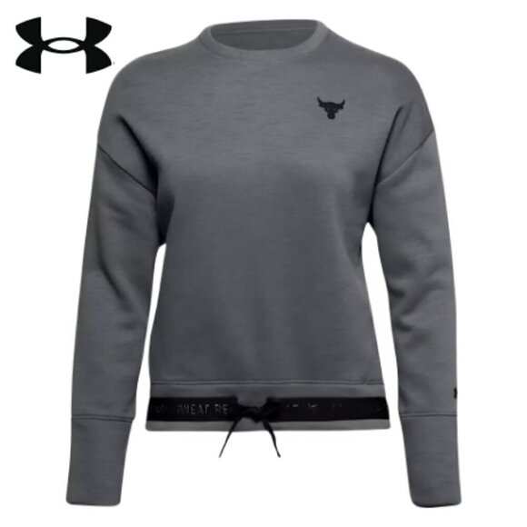 🆕Under Armour Project Rock Womens Large Crew Neck Sweatshirt NWT - Picture 1 of 7